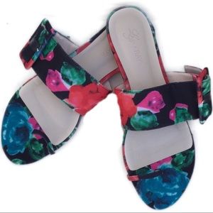Lovers + Friends x Raye floral print sandal slides